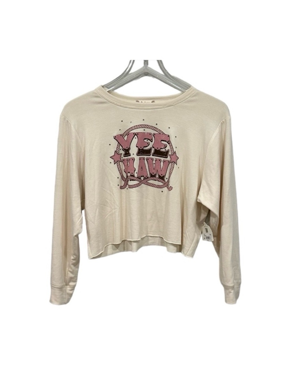 Altar’d State Cutoff Cropped Yee Haw Western Country Long Sleeve Top